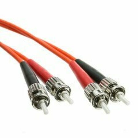 SWE-TECH 3C ST/UPC OM1 Duplex 2.0mm Fiber Optic Patch Cord, OFNR, 62.5/125, Orange, Red/blk Boot, 3 meter10 ft FWTSTST-11103